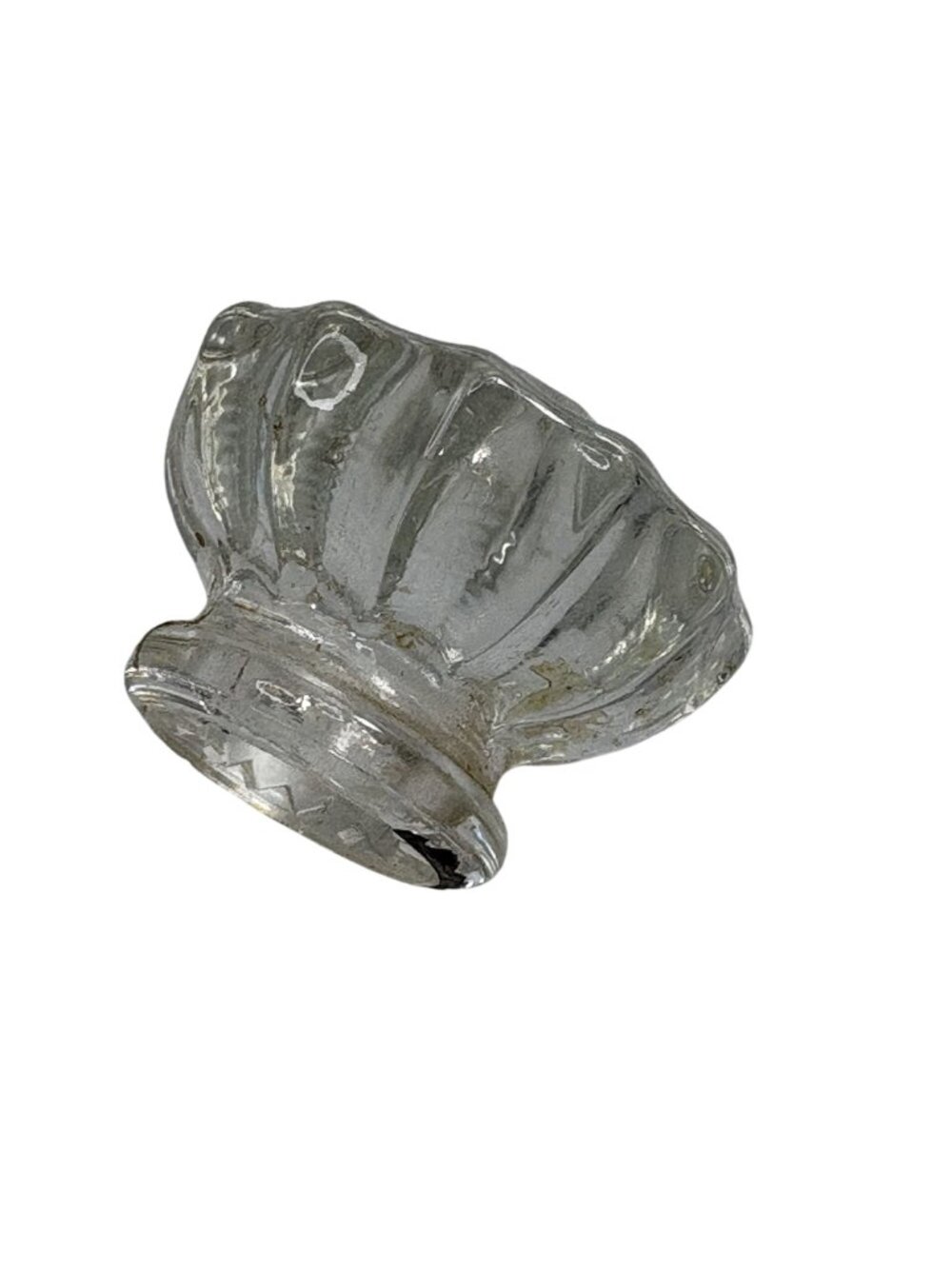 Vintage Clear Glass Fluted Doorknob Replacement With Faceted Design No Hardware - Picture 5 of 11